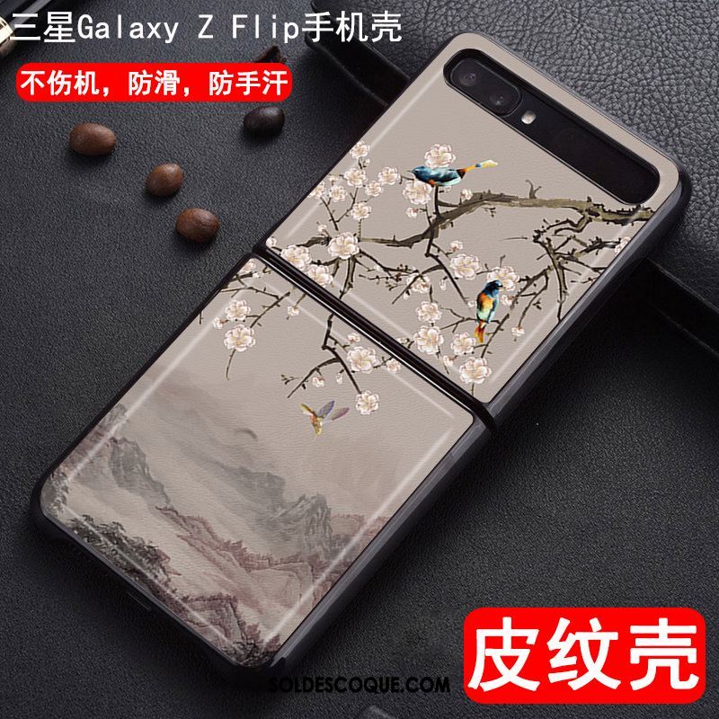 Coque Samsung Z Flip Téléphone Portable Peinture Étui Plier Modèle Fleurie Housse Soldes