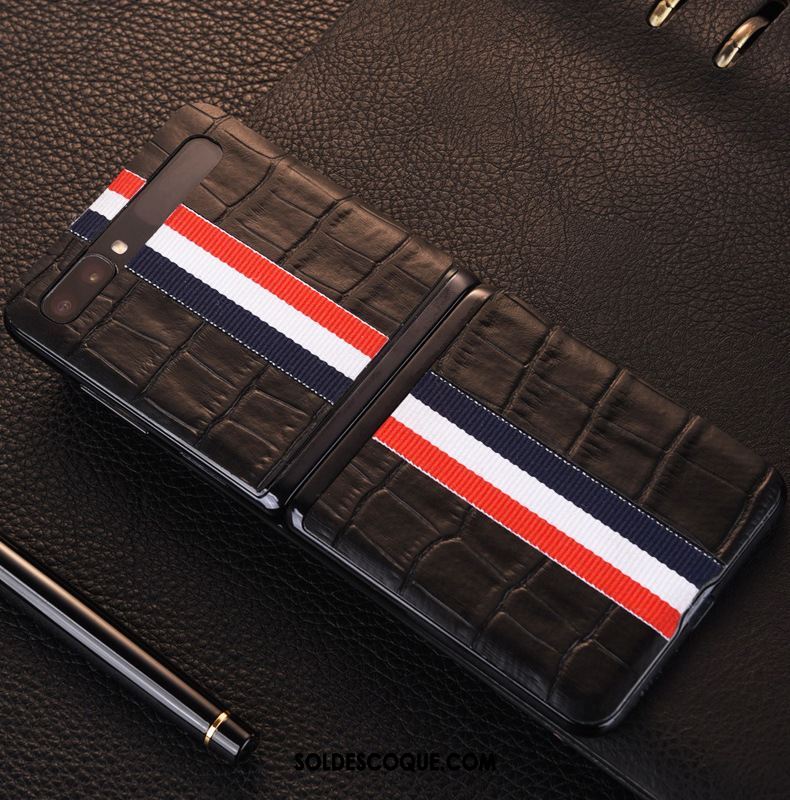 Coque Samsung Z Flip Étoile Crocodile Modèle Cuir Téléphone Portable Membrane Housse Soldes
