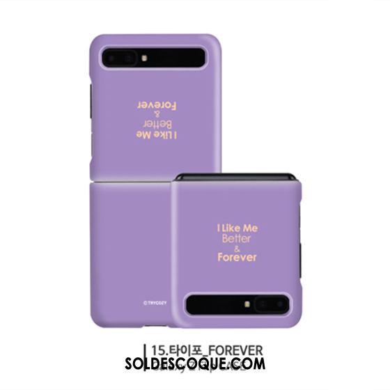 Coque Samsung Z Flip Étoile Protection Violet Simple Téléphone Portable Pas Cher