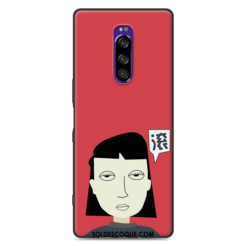 Coque Sony Xperia 1 Drôle Rouge Fluide Doux Dessin Animé Téléphone Portable Soldes