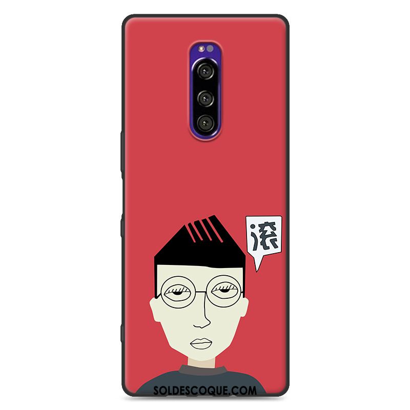 Coque Sony Xperia 1 Drôle Rouge Fluide Doux Dessin Animé Téléphone Portable Soldes