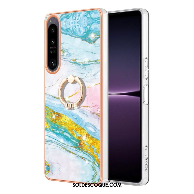 Coque Sony Xperia 1 IV Marbre avec Anneau-Support