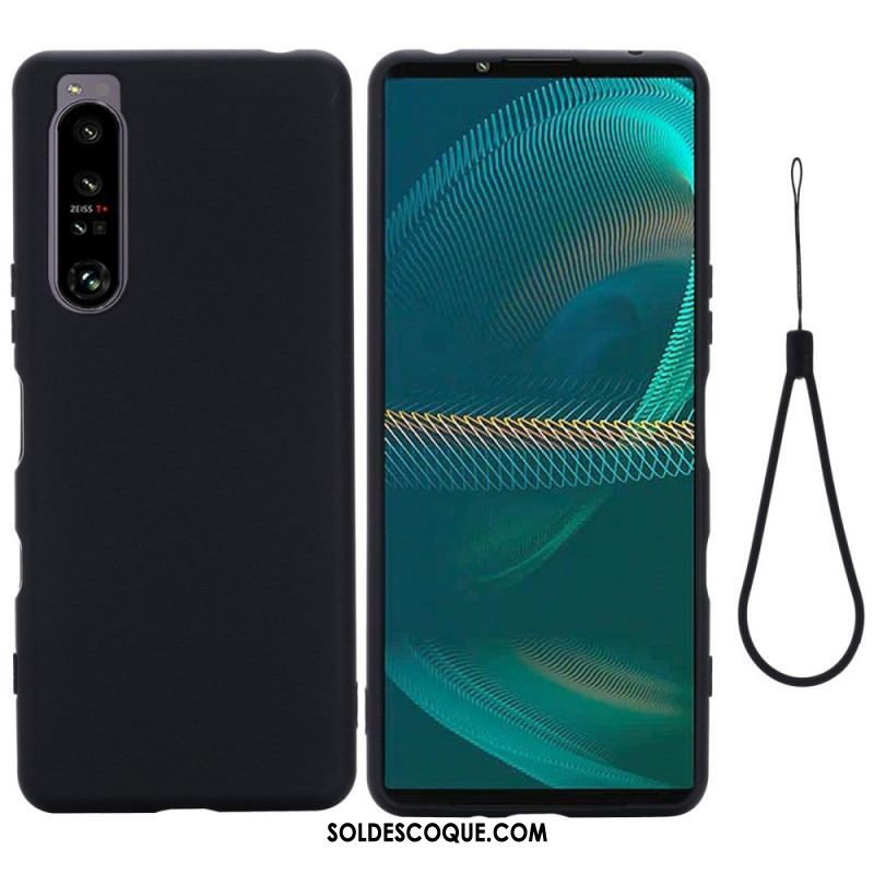 Coque Sony Xperia 1 IV Silicone Liquide à Lanière