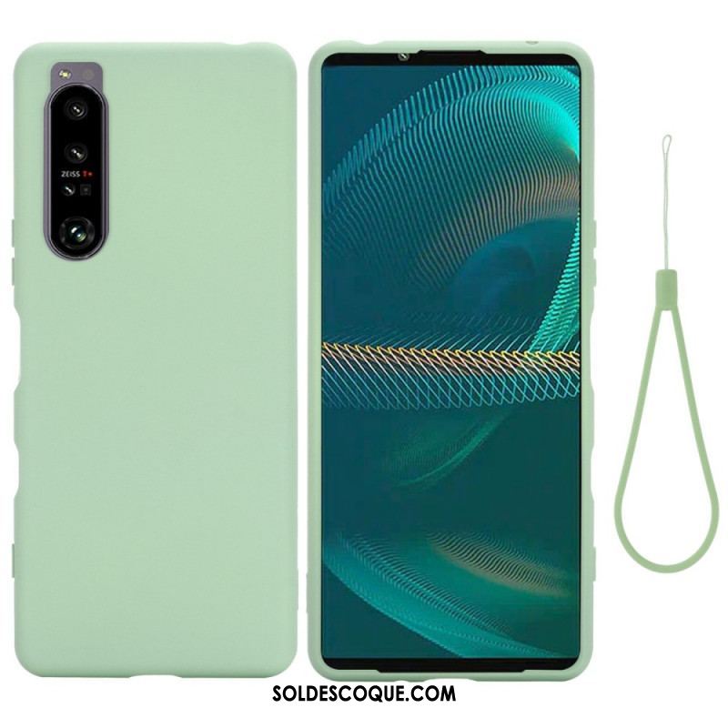 Coque Sony Xperia 1 IV Silicone Liquide à Lanière