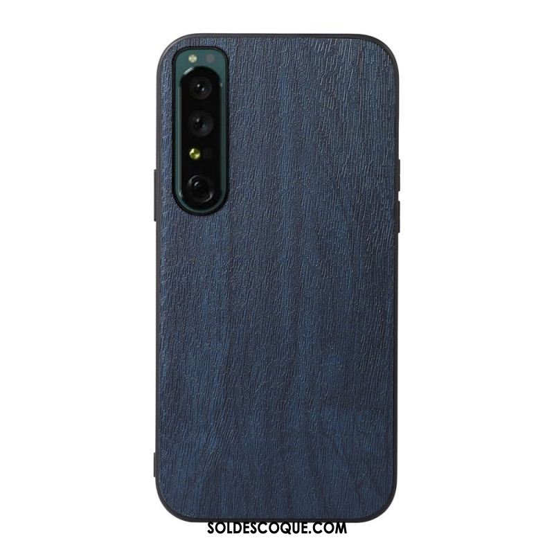 Coque Sony Xperia 1 IV Simili Cuir Texture Bois