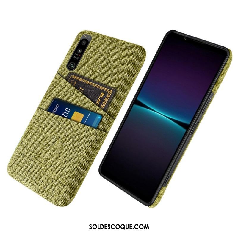 Coque Sony Xperia 1 IV Tissu Porte-Cartes