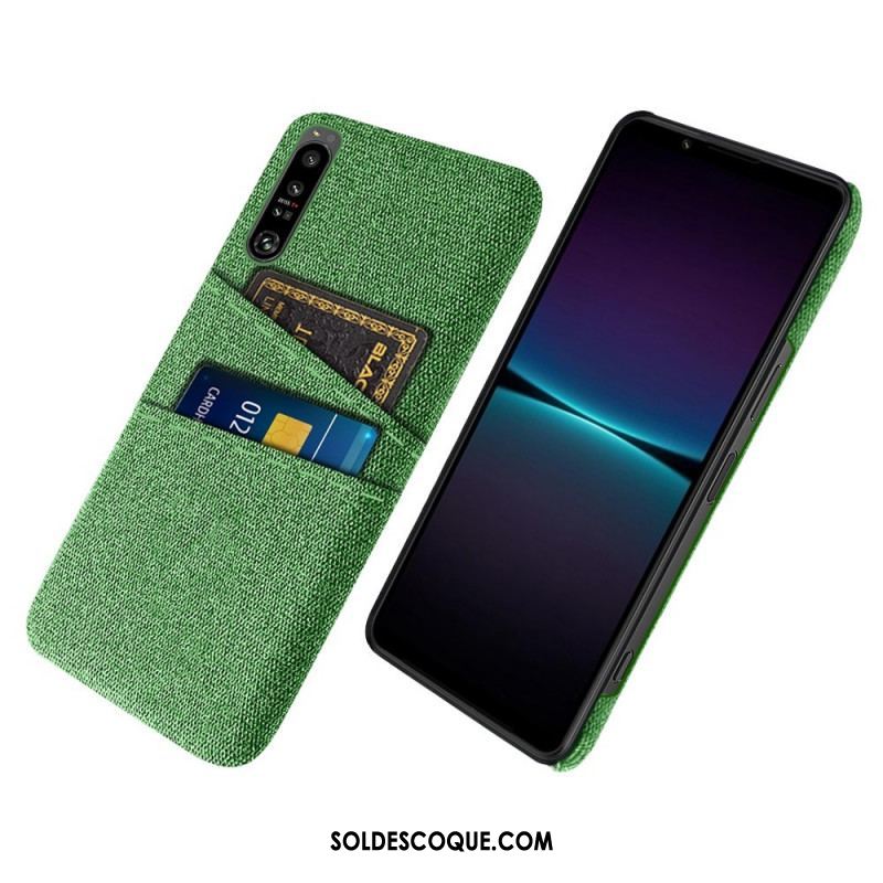 Coque Sony Xperia 1 IV Tissu Porte-Cartes