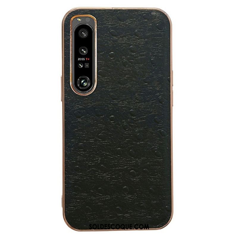 Coque Sony Xperia 1 IV Véritable Cuir Style Autruche