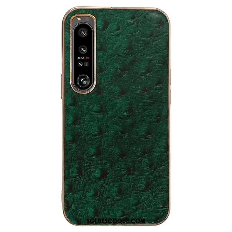 Coque Sony Xperia 1 IV Véritable Cuir Style Autruche