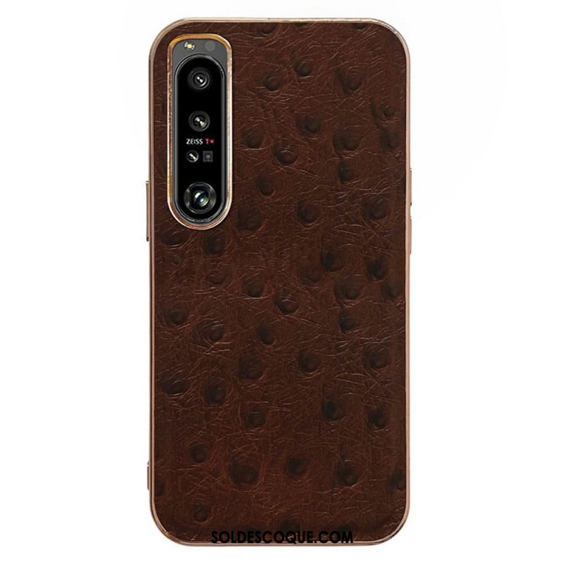 Coque Sony Xperia 1 IV Véritable Cuir Style Autruche