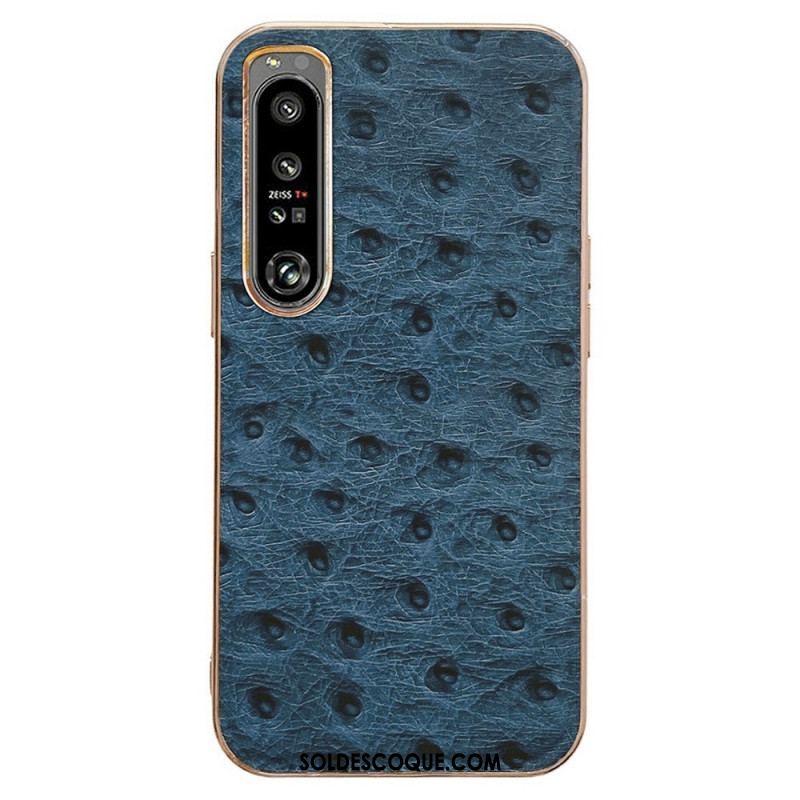 Coque Sony Xperia 1 IV Véritable Cuir Style Autruche