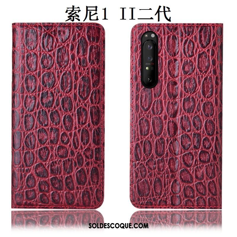 Coque Sony Xperia 1 Ii Incassable Cuir Véritable Protection Modèle Fleurie Noir Soldes