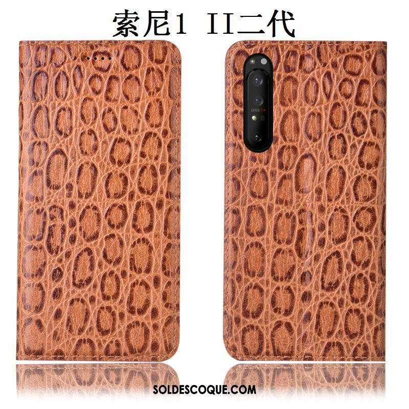 Coque Sony Xperia 1 Ii Incassable Cuir Véritable Protection Modèle Fleurie Noir Soldes