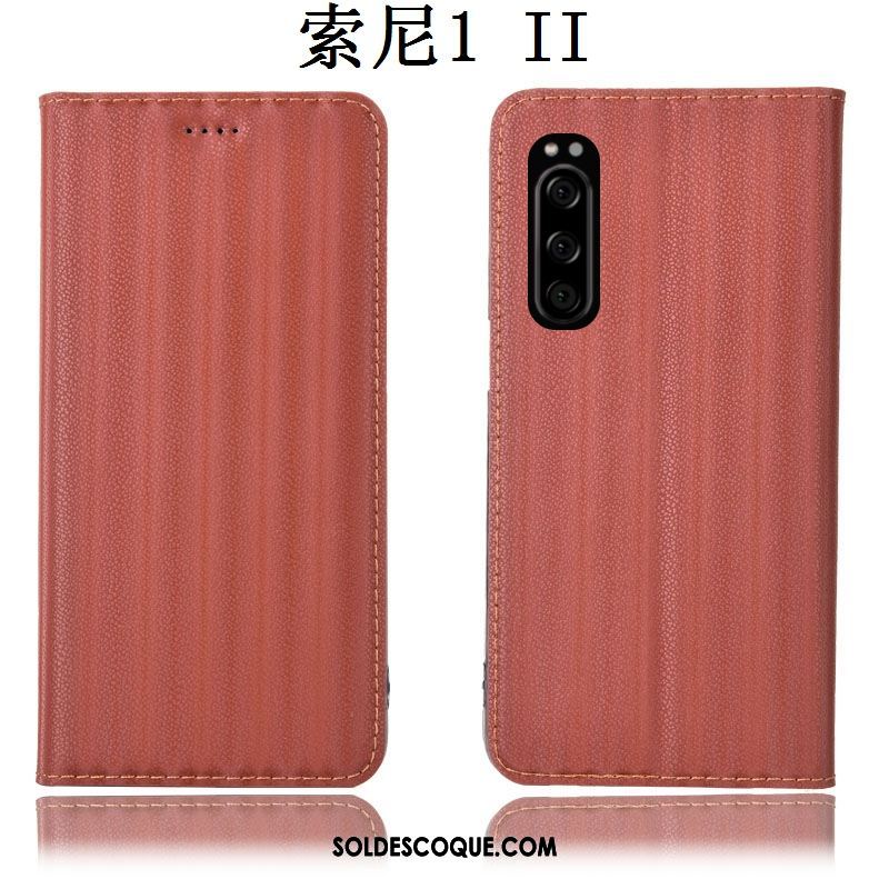 Coque Sony Xperia 1 Ii Incassable Téléphone Portable Étui En Cuir Dégradé Bleu Pas Cher