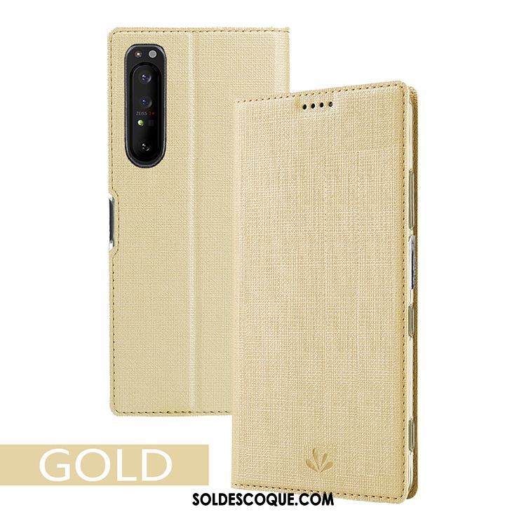 Coque Sony Xperia 1 Ii Noir Étui En Cuir Modèle Fleurie Téléphone Portable Tissu Pas Cher