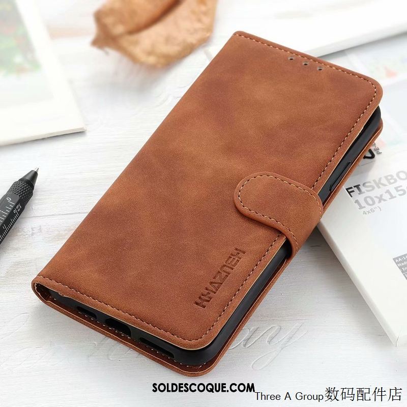 Coque Sony Xperia 1 Ii Rouge Vintage Carte Délavé En Daim Étui En Cuir En Vente