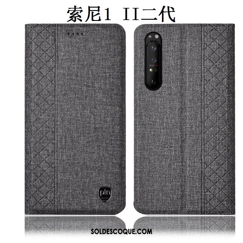 Coque Sony Xperia 1 Ii Téléphone Portable Étui Lin Tout Compris Protection Pas Cher