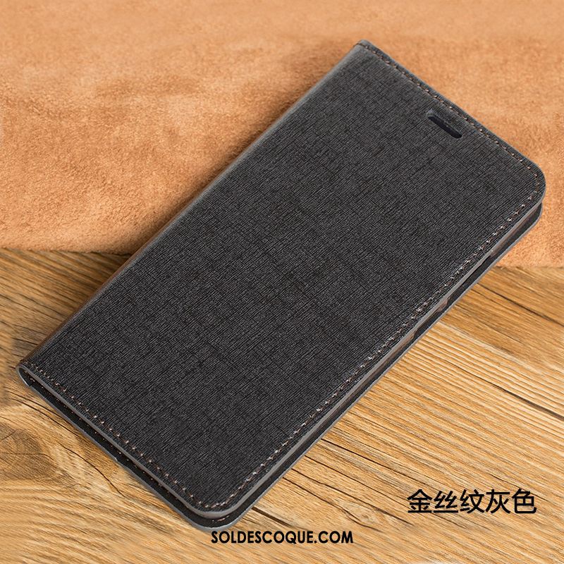 Coque Sony Xperia 1 Incassable Téléphone Portable Cuir Cuir Véritable Gris Pas Cher