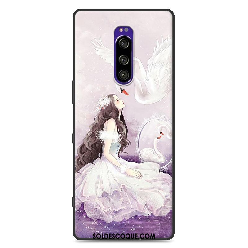 Coque Sony Xperia 1 Nouveau Personnalité Marque De Tendance Noir Étui Soldes