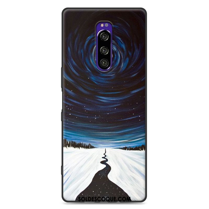 Coque Sony Xperia 1 Nouveau Personnalité Marque De Tendance Noir Étui Soldes