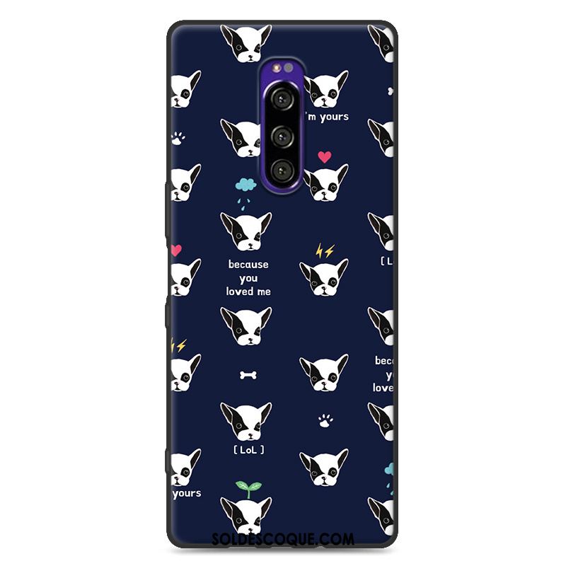 Coque Sony Xperia 1 Nouveau Personnalité Marque De Tendance Noir Étui Soldes