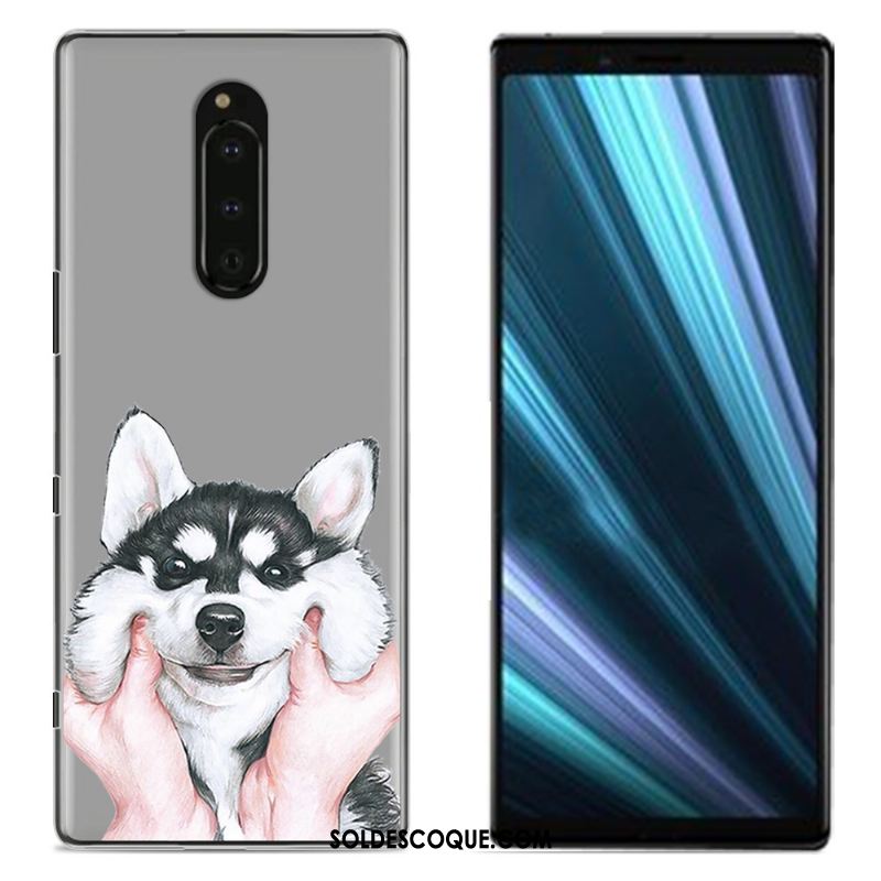 Coque Sony Xperia 1 Peinture Téléphone Portable Tissu Protection Bleu Pas Cher