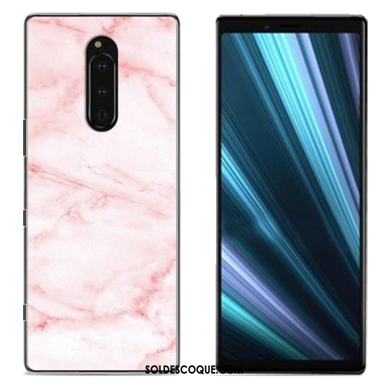 Coque Sony Xperia 1 Peinture Téléphone Portable Tissu Protection Bleu Pas Cher