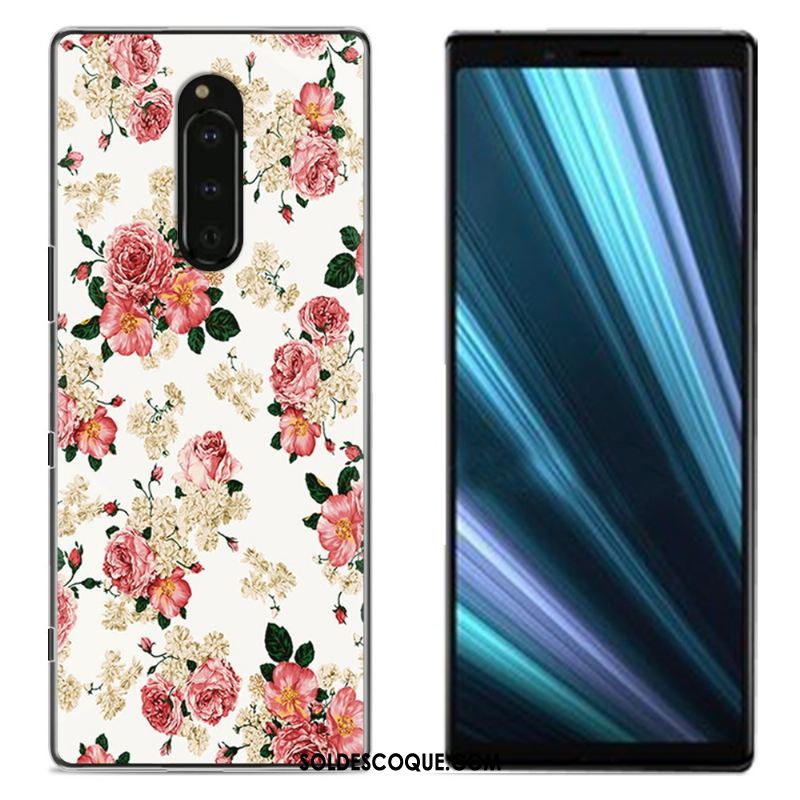 Coque Sony Xperia 1 Peinture Téléphone Portable Tissu Protection Bleu Pas Cher