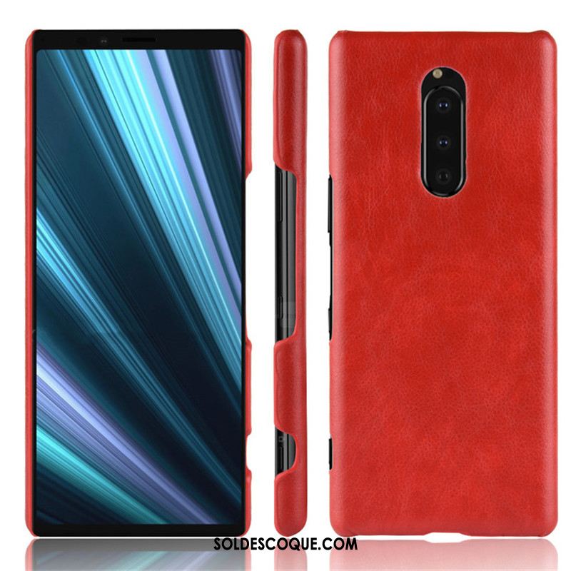 Coque Sony Xperia 1 Qualité Noir Protection Étui Difficile Pas Cher