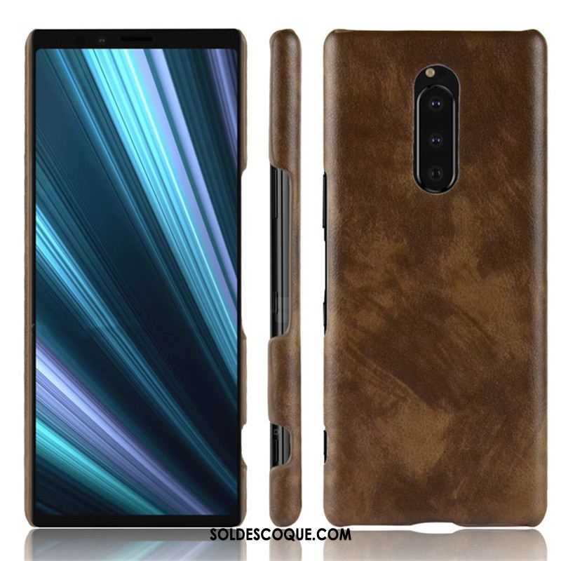 Coque Sony Xperia 1 Qualité Noir Protection Étui Difficile Pas Cher