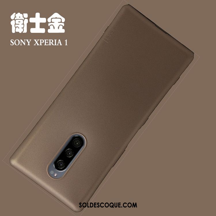 Coque Sony Xperia 1 Rouge Fluide Doux Délavé En Daim Incassable Étui Soldes