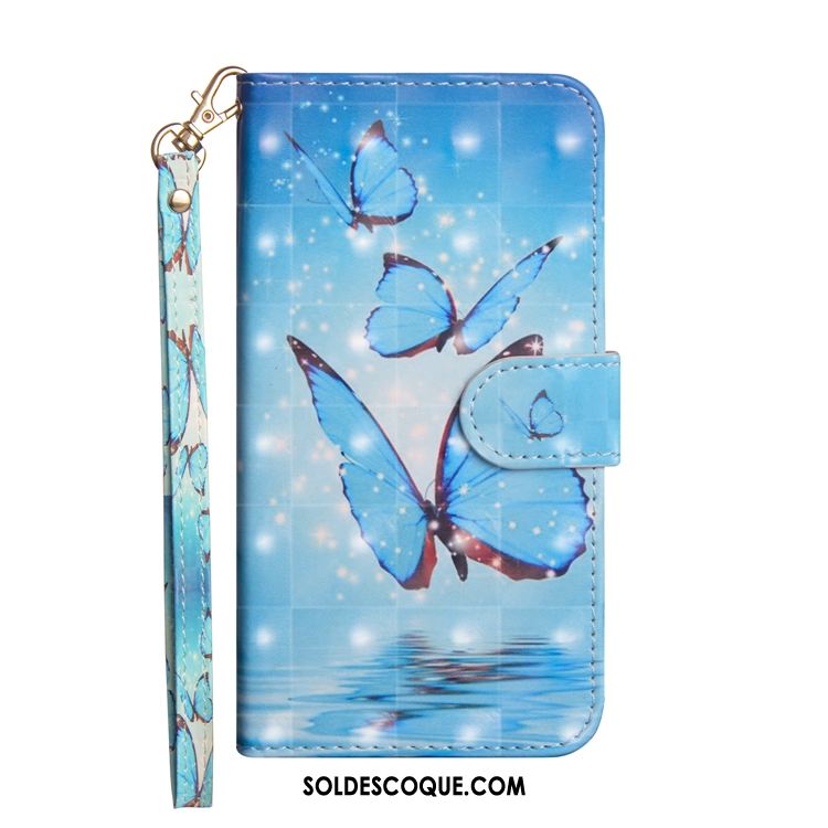 Coque Sony Xperia 1 Étui En Cuir Téléphone Portable Peinture Fluide Doux Ornements Suspendus Pas Cher