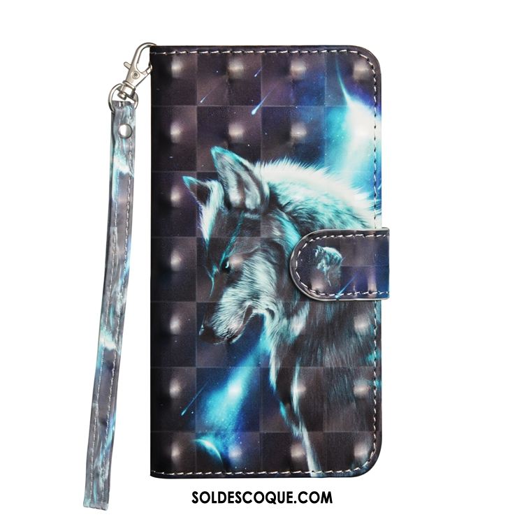 Coque Sony Xperia 1 Étui En Cuir Téléphone Portable Peinture Fluide Doux Ornements Suspendus Pas Cher