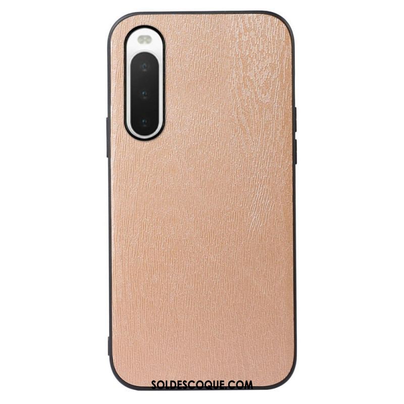 Coque Sony Xperia 10 IV Simili Cuir Texture Bois