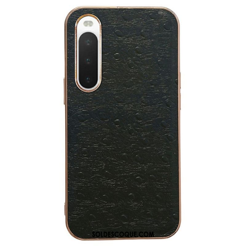 Coque Sony Xperia 10 IV Véritable Cuir Style Autruche