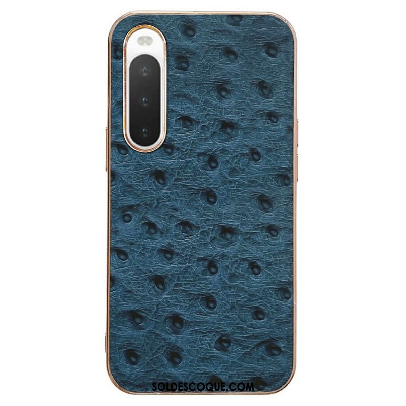 Coque Sony Xperia 10 IV Véritable Cuir Style Autruche