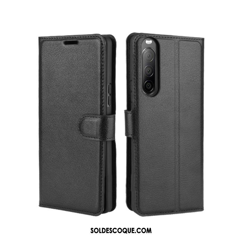 Coque Sony Xperia 10 Ii Incassable Rouge Étui Étui En Cuir Téléphone Portable Housse En Vente