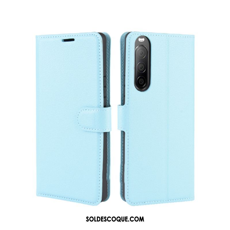 Coque Sony Xperia 10 Ii Incassable Rouge Étui Étui En Cuir Téléphone Portable Housse En Vente