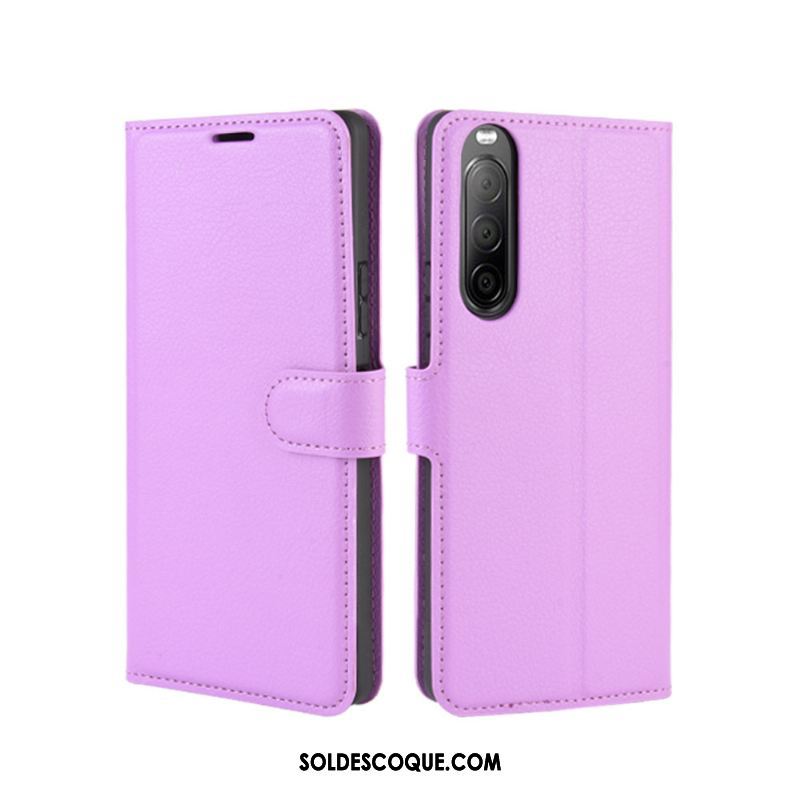 Coque Sony Xperia 10 Ii Incassable Rouge Étui Étui En Cuir Téléphone Portable Housse En Vente