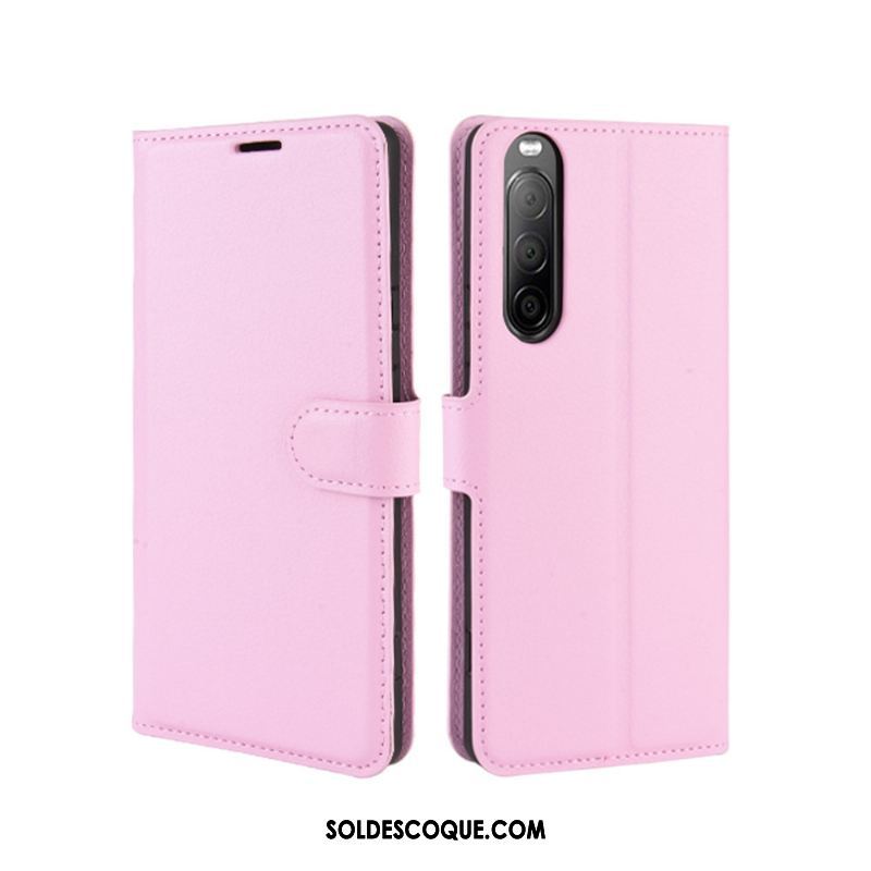 Coque Sony Xperia 10 Ii Incassable Rouge Étui Étui En Cuir Téléphone Portable Housse En Vente