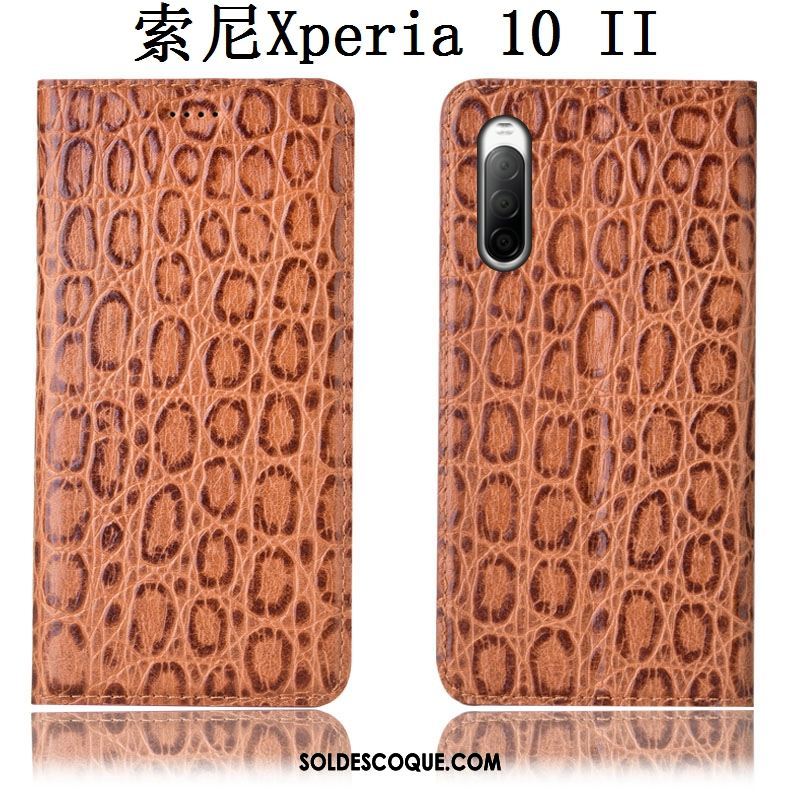 Coque Sony Xperia 10 Ii Incassable Téléphone Portable Étui Étui En Cuir Noir En Vente