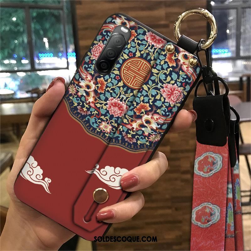 Coque Sony Xperia 10 Ii Palais Vintage Ornements Suspendus Rouge Style Chinois En Vente