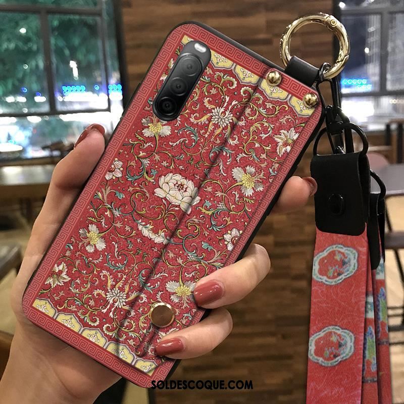 Coque Sony Xperia 10 Ii Palais Vintage Ornements Suspendus Rouge Style Chinois En Vente