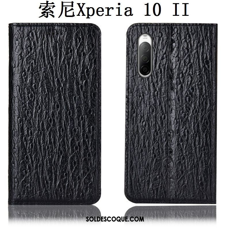 Coque Sony Xperia 10 Ii Protection Téléphone Portable Cuir Véritable Oiseau Incassable En Ligne