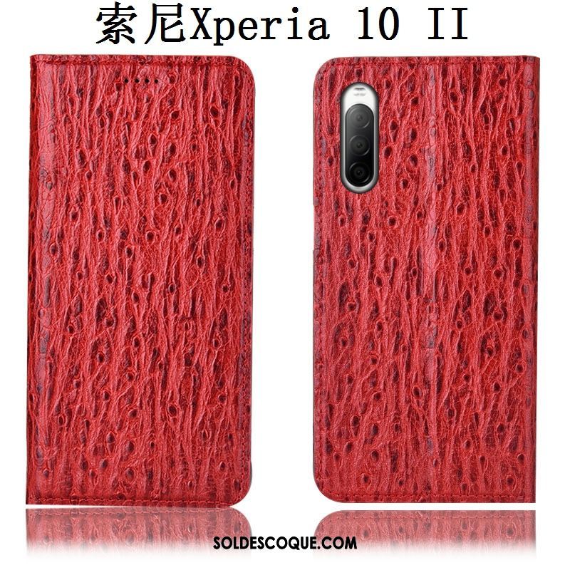 Coque Sony Xperia 10 Ii Protection Téléphone Portable Cuir Véritable Oiseau Incassable En Ligne