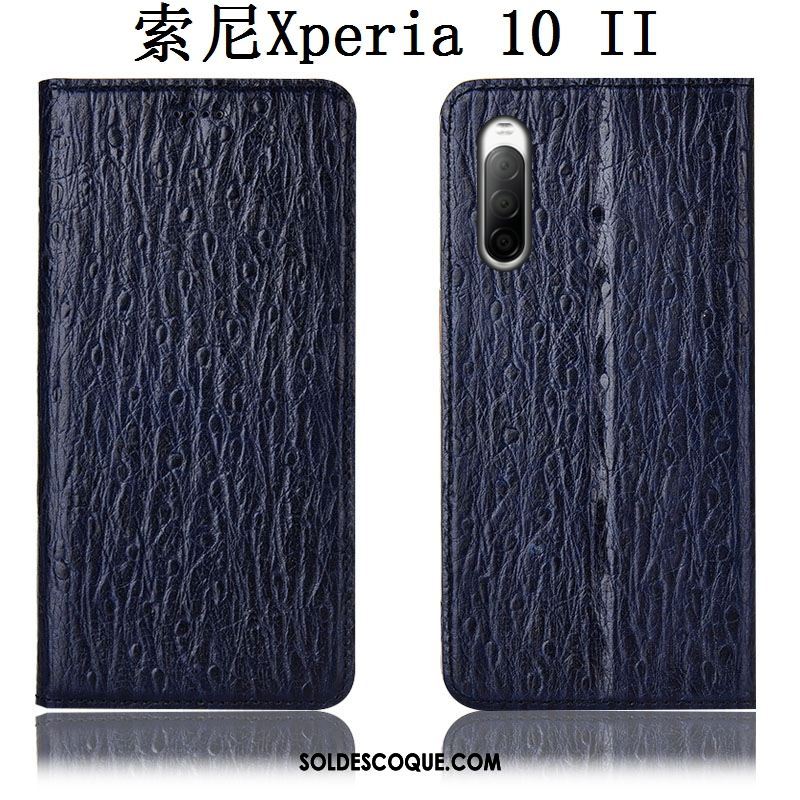 Coque Sony Xperia 10 Ii Protection Téléphone Portable Cuir Véritable Oiseau Incassable En Ligne