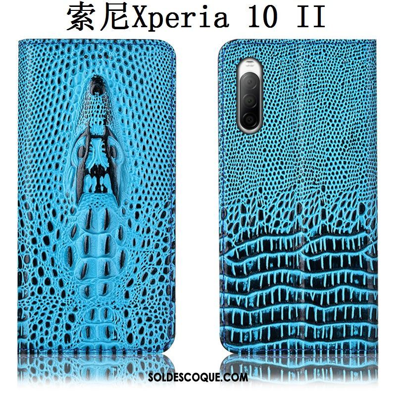 Coque Sony Xperia 10 Ii Téléphone Portable Incassable Noir Protection Étui En Cuir Soldes