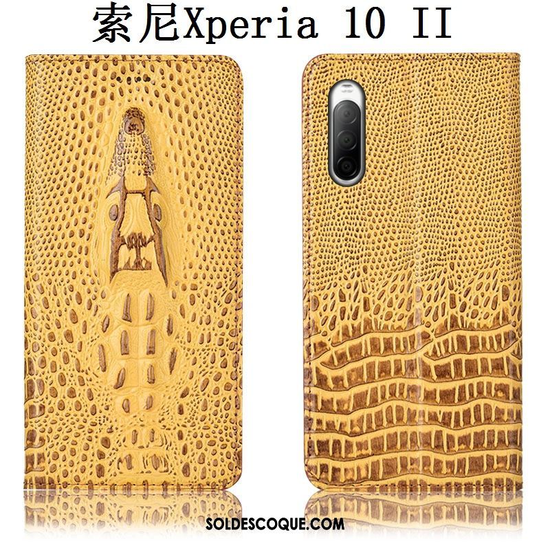 Coque Sony Xperia 10 Ii Téléphone Portable Incassable Noir Protection Étui En Cuir Soldes