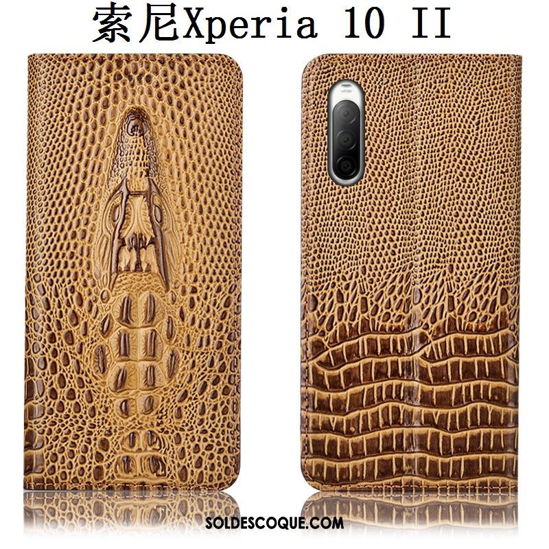 Coque Sony Xperia 10 Ii Téléphone Portable Incassable Noir Protection Étui En Cuir Soldes