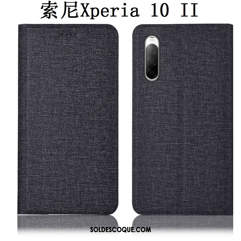 Coque Sony Xperia 10 Ii Téléphone Portable Rose Étui Étui En Cuir Protection Pas Cher